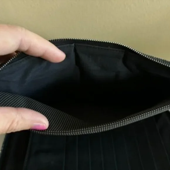 Hermes Clutch Bag Ale Line  Zip Around Gray Canvas - Picture 13 of 16